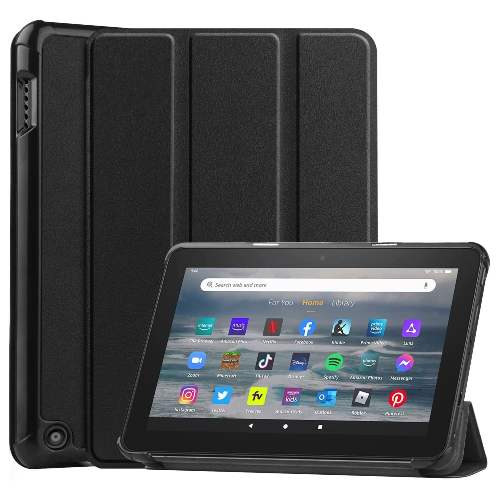 Briacicell Fire 7 (2022年発売 第12世代) / Fire 7 キッズモデル(2022年モデル) 用の ケース タブレット ケース Fire 7 2022 用の カバー スタンド機能付き 保護ケース タブレット 専用 PU 保