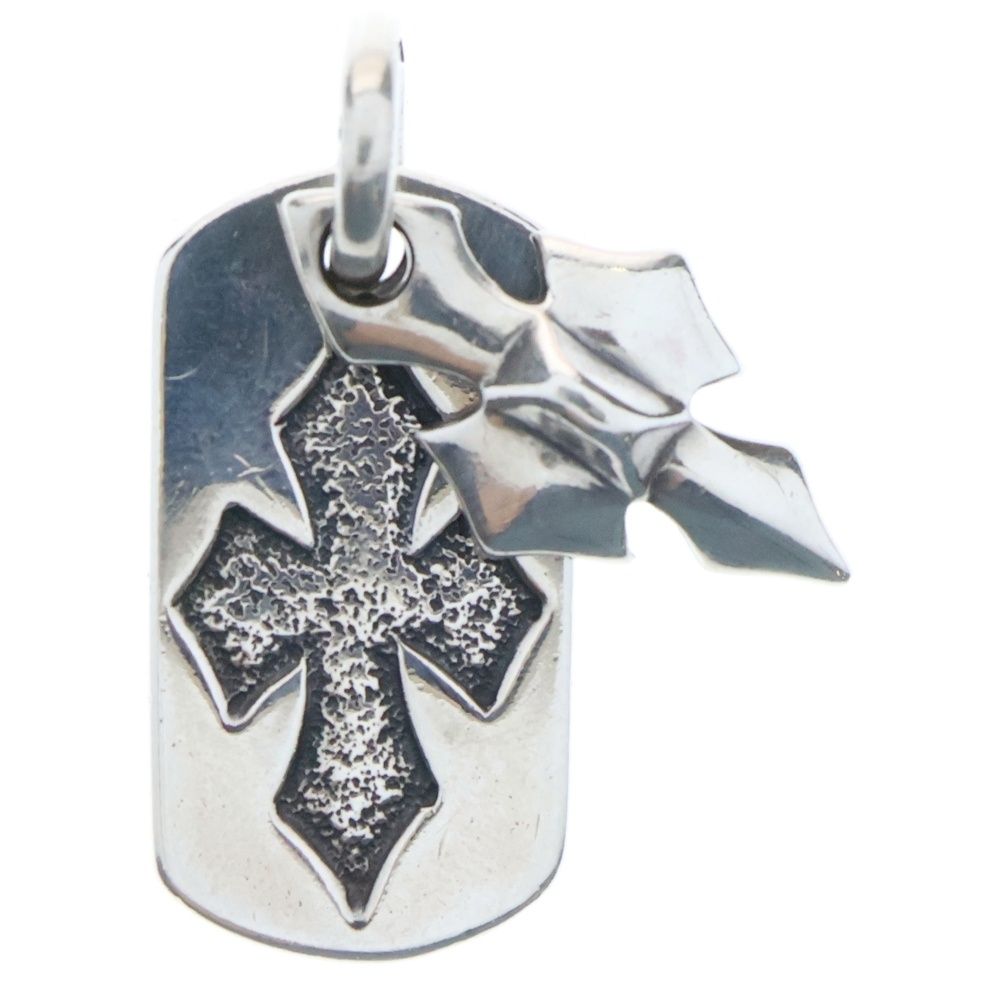 Bill Wall Leather シルバー ゴシッククロスドッグタグペンダント Bill Wall Leather シルバー ゴシッククロスドッグタグペンダント