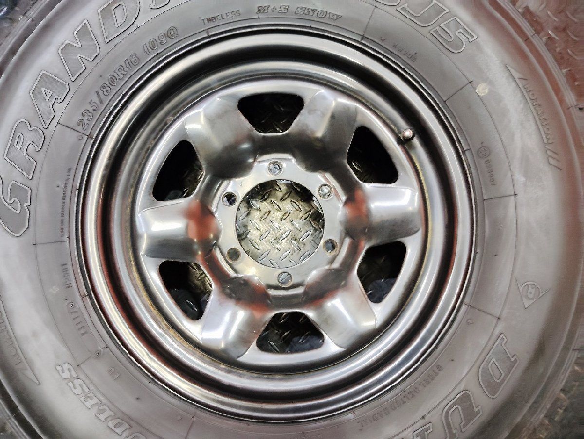 タイヤ走行短 DUNLOP GRANDTREK SJ5 235/80R16 バリ溝 スタッドレス スチールホイール 16インチ 6J6HPCD139.7+35 ランクル ナロー (KTN371) タイヤ走行短 DUNLOP GRANDTREK SJ5 235/80R16 バリ溝 スタッドレス