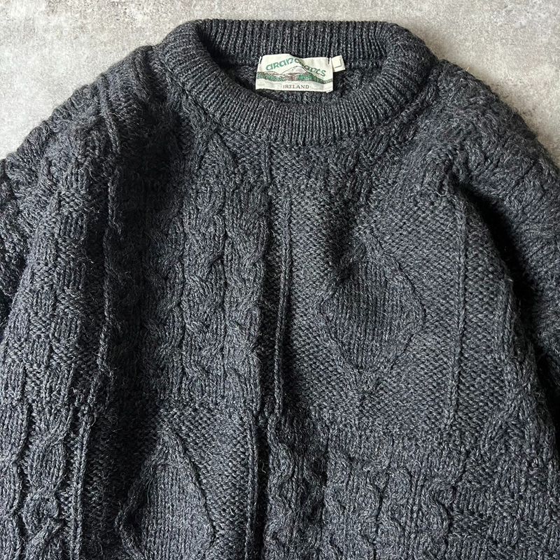 アイルランド製 aran crafts ウール フィッシャーマン ニット アイルランド製 aran crafts ウール フィッシャーマン ニット