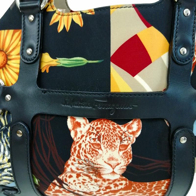 Salvatore Ferragamo ハンドバッグ アニマル マルチカラー Salvatore Ferragamo - 本物 サルヴァトーレ フェラガモ