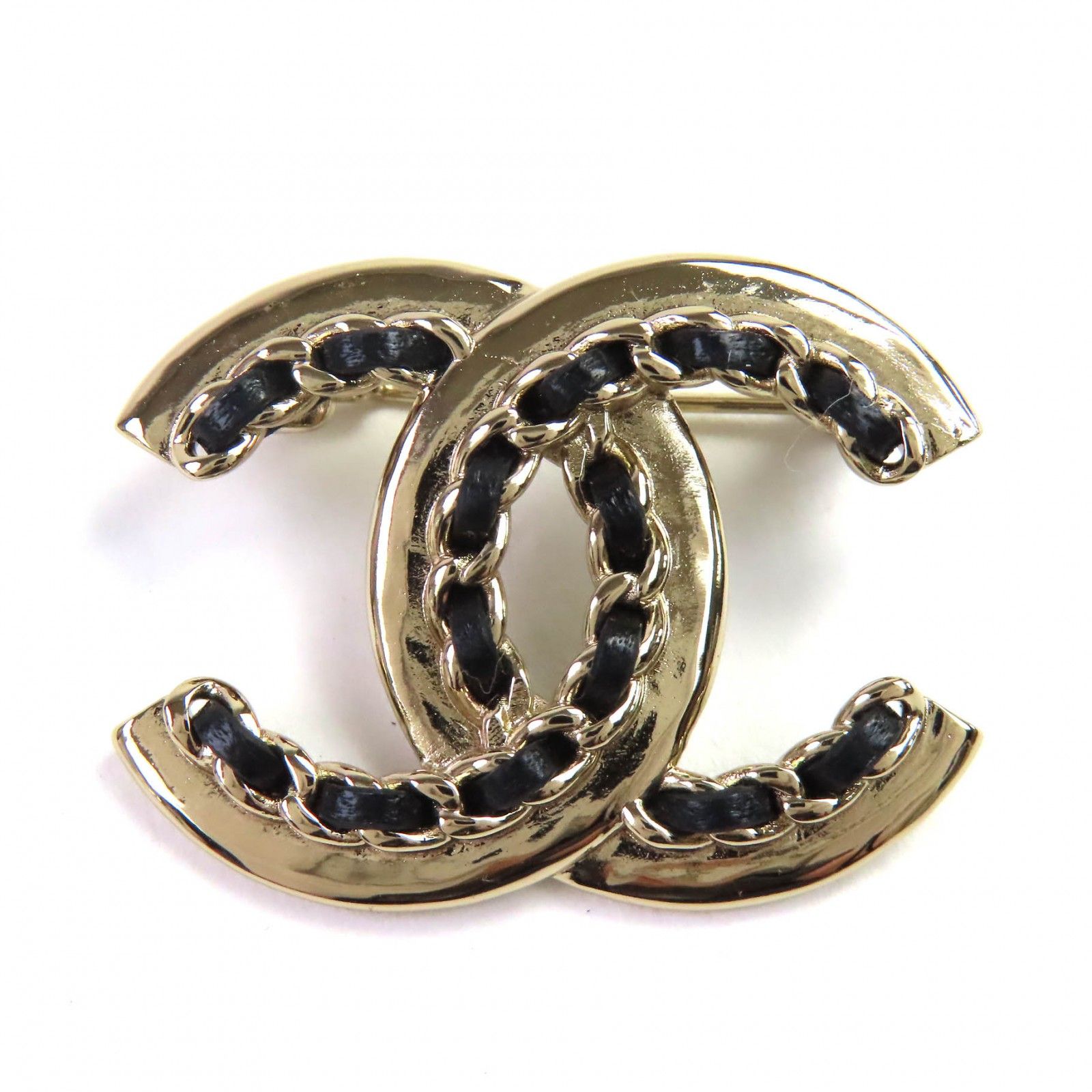 △CHANEL シャネル AB7872 B22P ラムレザー ココマーク ブローチ ゴールド ブラック イタリア製 レディース 大人気 オススメ◎