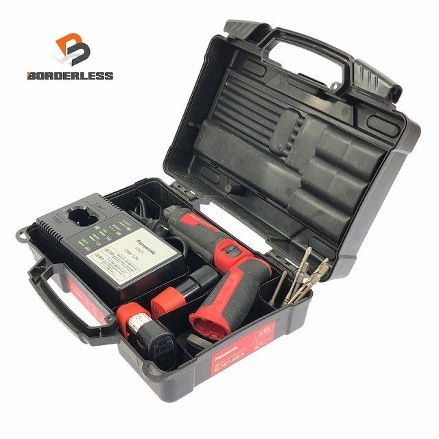 品 Panasonic パナソニック 7.2V 充電スティックドリルドライバー EZ7421LA2S-R 赤 バッテリー2個 1.5Ah 充電器 ケース117584