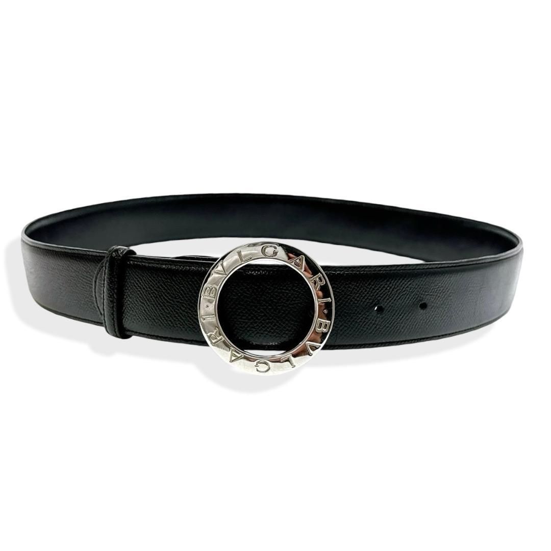 ブルガリ BVLGARI ベルト  ブラック レザー 44インチ 110cm　男 ブルガリ BVLGARI ベルト ブラック レザー 44インチ 110cm 男