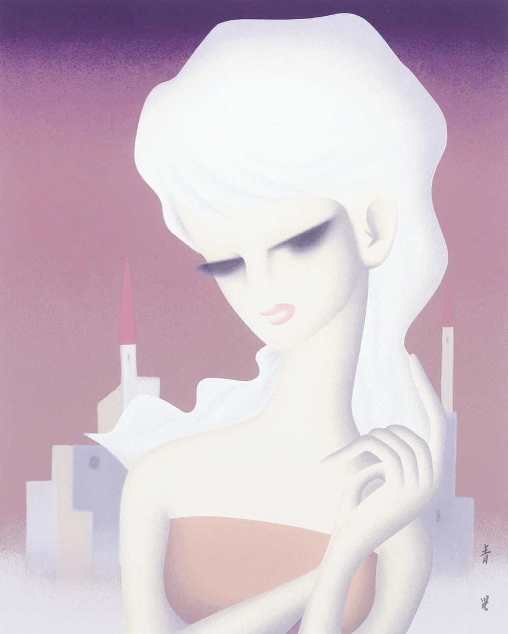 東郷青児 【赤い塔】 シルクスクリーン 東郷青児「赤い塔」シルクスクリーン :: 絵画買取・販売 - シバヤマ