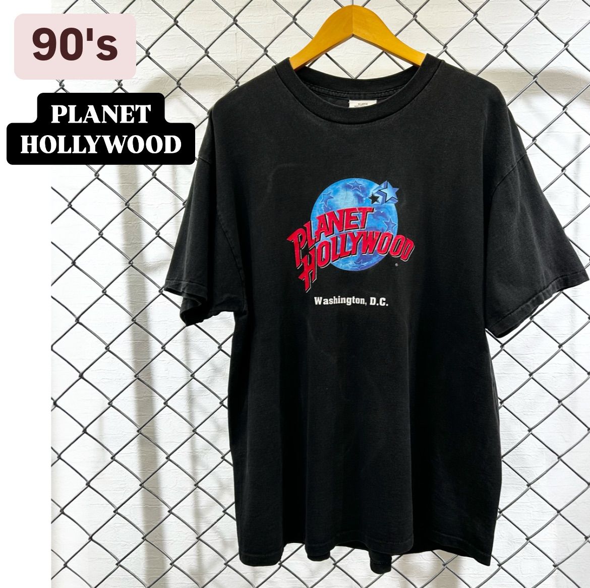 90s PLANET HOLLYWOOD Washington USA製 プリントTシャツ T 90s PLANET HOLLYWOOD Washington USA製 プリントTシャツ T