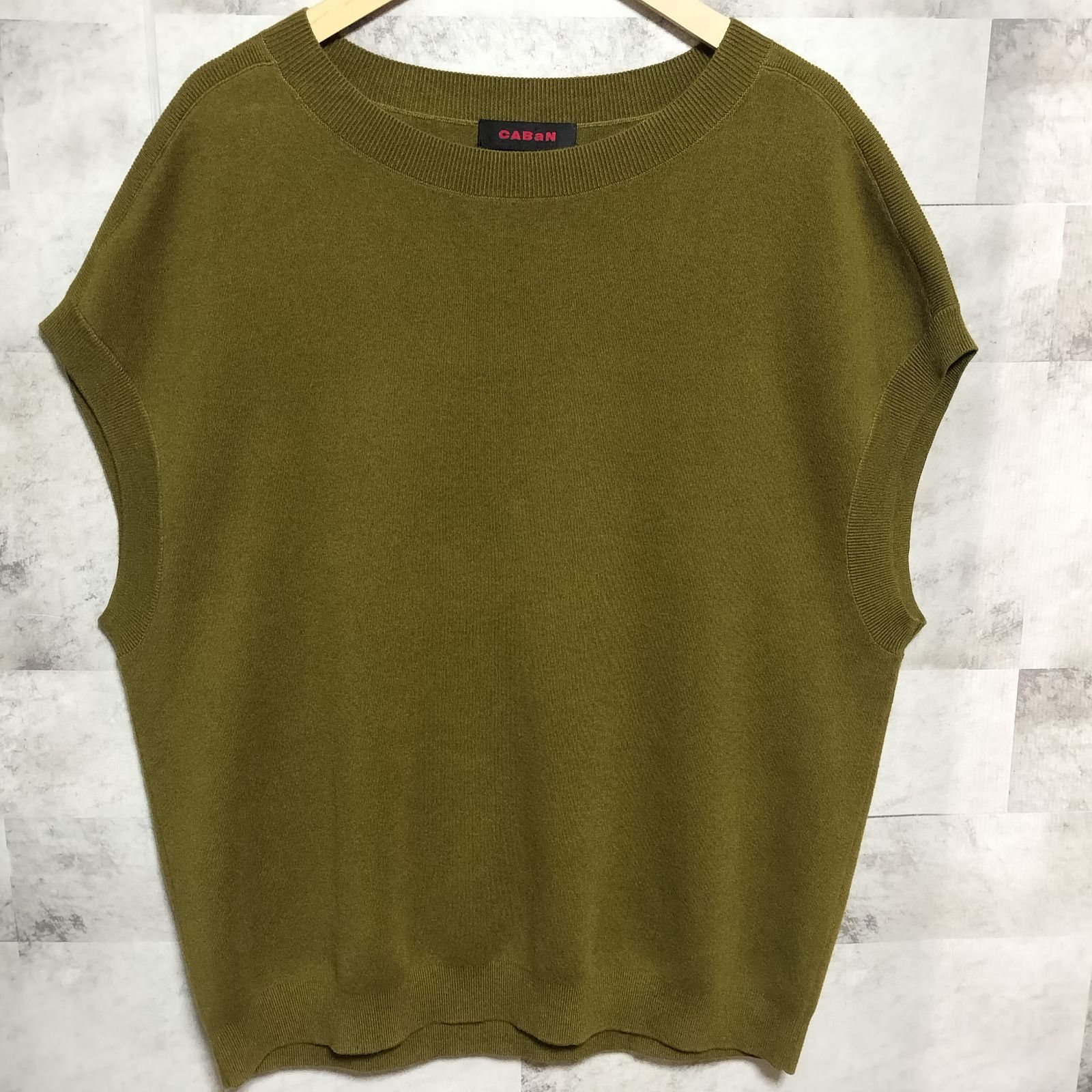 CABaN ギャバン コットンカシミヤ クルーネック ベスト Lサイズ ノースリーブ ニット セーター トゥモローランド