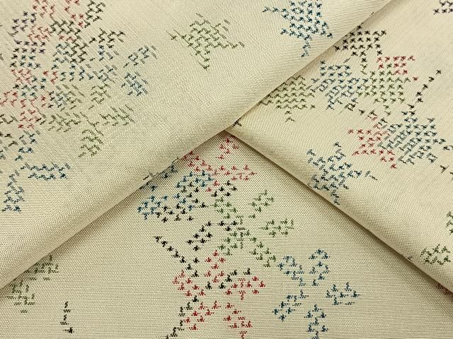 平和屋着物▽上質な紬 単衣 霞文 正絹 逸品 AAAV2617fy