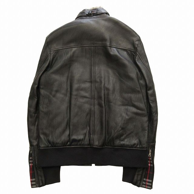 BURBERRY BLACK LABEL ラムレザー シングル ライダース 美品