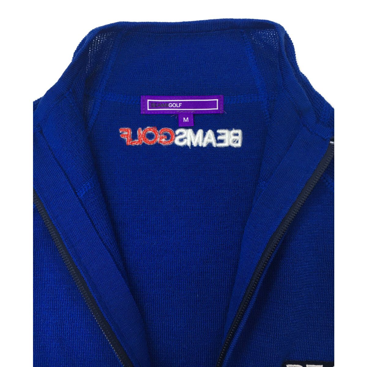 BEAMS - coco 中古 ビームスゴルフ BEAMSGOLF メンズ ベスト M ブルー 青 ダブルジップ ニット素材 中古 メンズ ビームスゴルフ BEAMSGOLF ベスト M ブルー 青