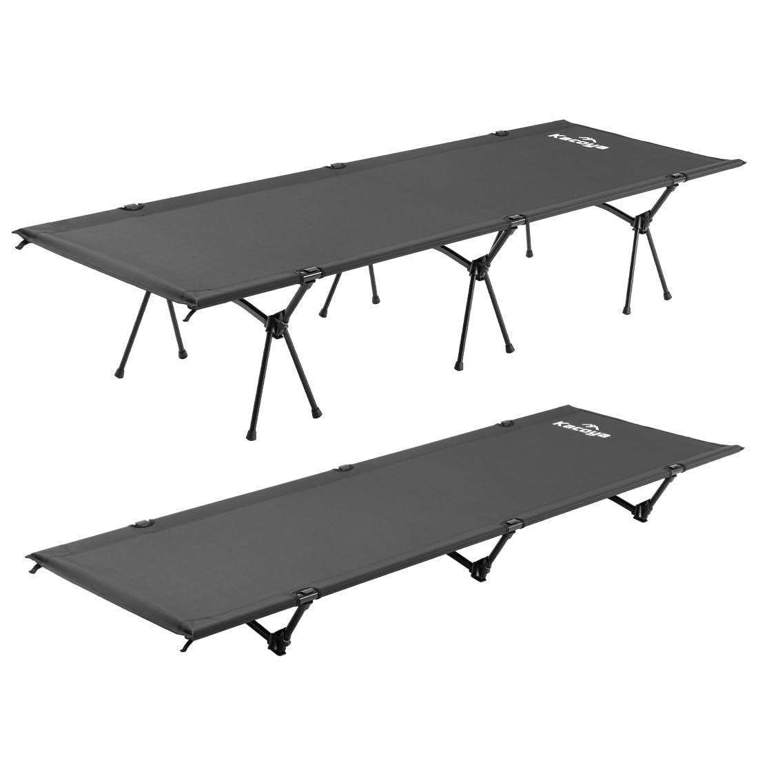 Kacoya アウトドアコット 2WAY キャンプコット ハイ/ロー切替可能 折りたたみベッド コンパクト 超軽量航空機素材 2.3KG 静音設計 耐荷重150KG 収納袋付き 携帯便利 防災 自宅用 コット アウトドア