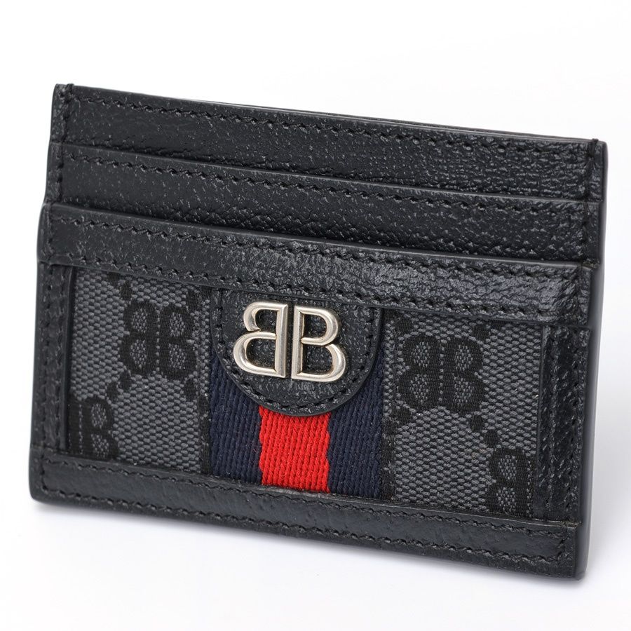 バレンシアガ|BALENCIAGA × グッチ|GUCCI ハッカープロジェクト カードホルダー | カードケース 680386 キャンバス|レザー ブラック 商品番号 S-158138