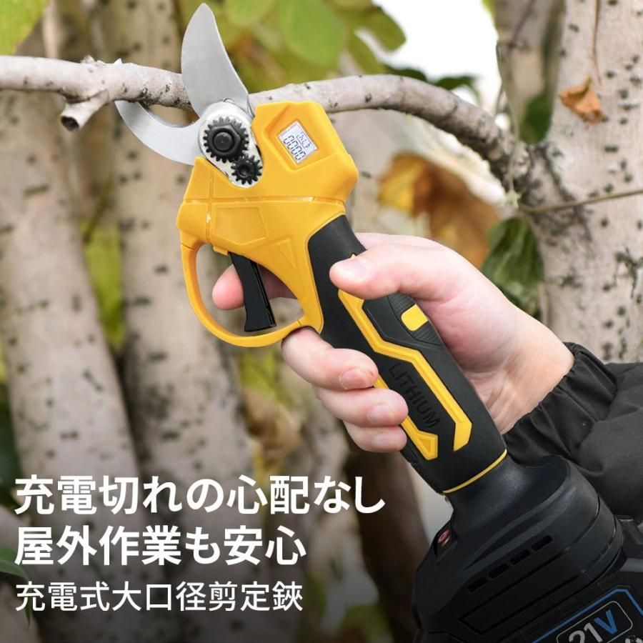 電動剪定バサミ 電動ハサミ 5段-バッテリー*1 50MM切断径 剪定