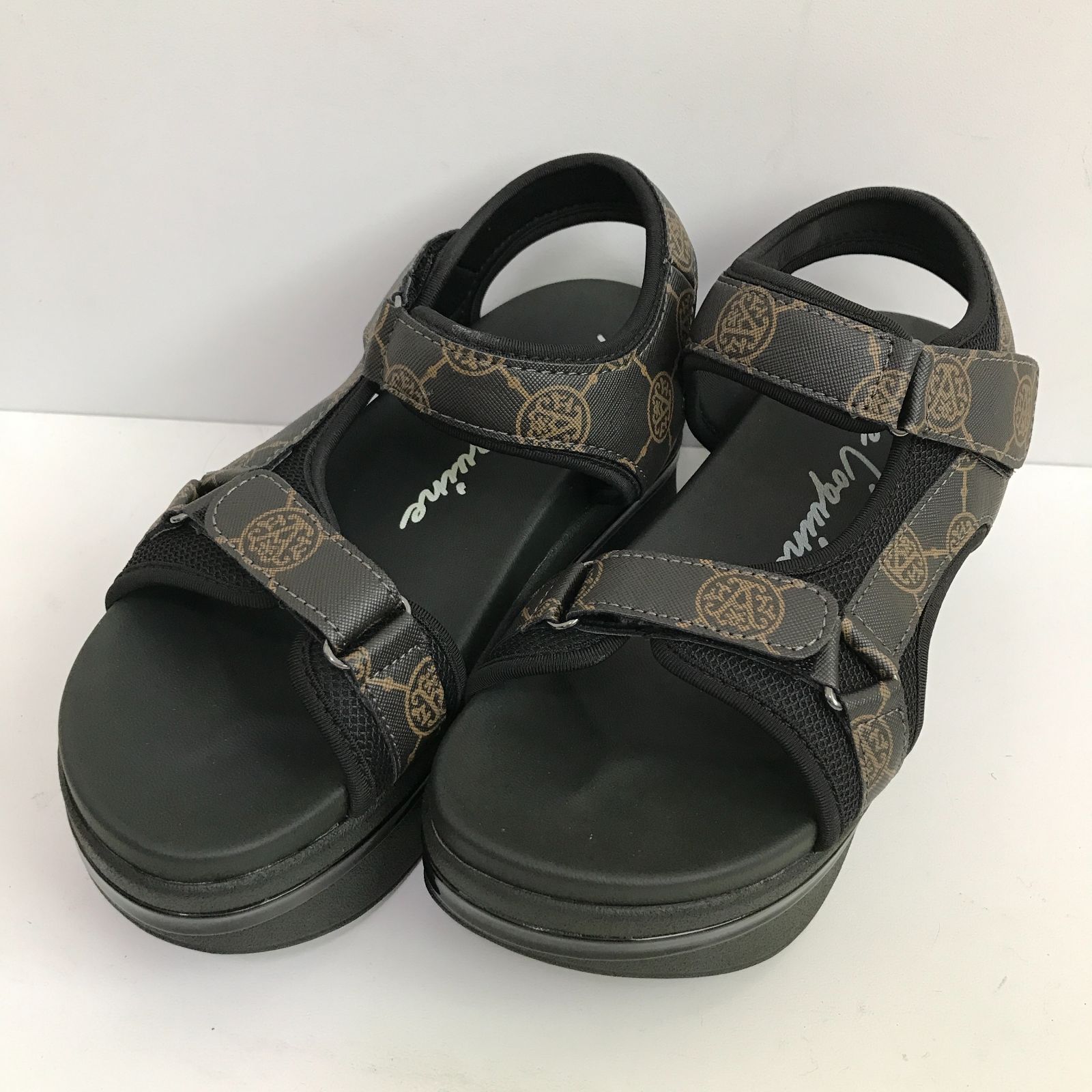 Anne Coquine アンコキーヌ 幅が調整できる厚底サンダル ブラウン