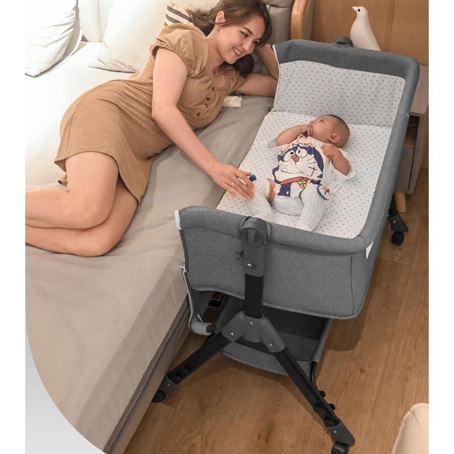 ベビーベッド 添い寝ベビーサークルマットレス赤ちゃん新生児0-2歳ゆりかご蚊帳付き折りたたみ出産祝いベビー用持ち運び