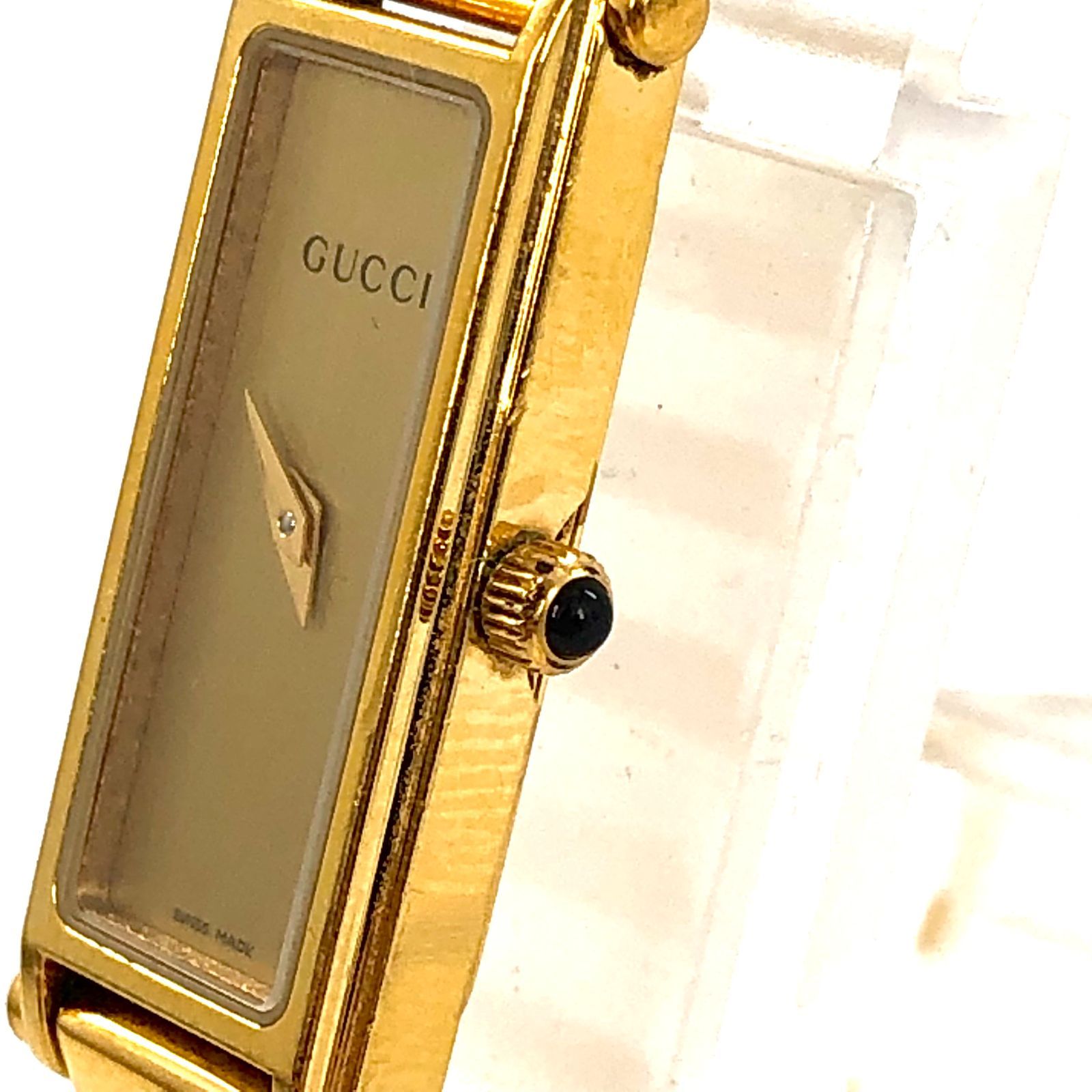 GUCCI グッチ 1500L QZ/SS ゴールド文字盤 レディース腕時計