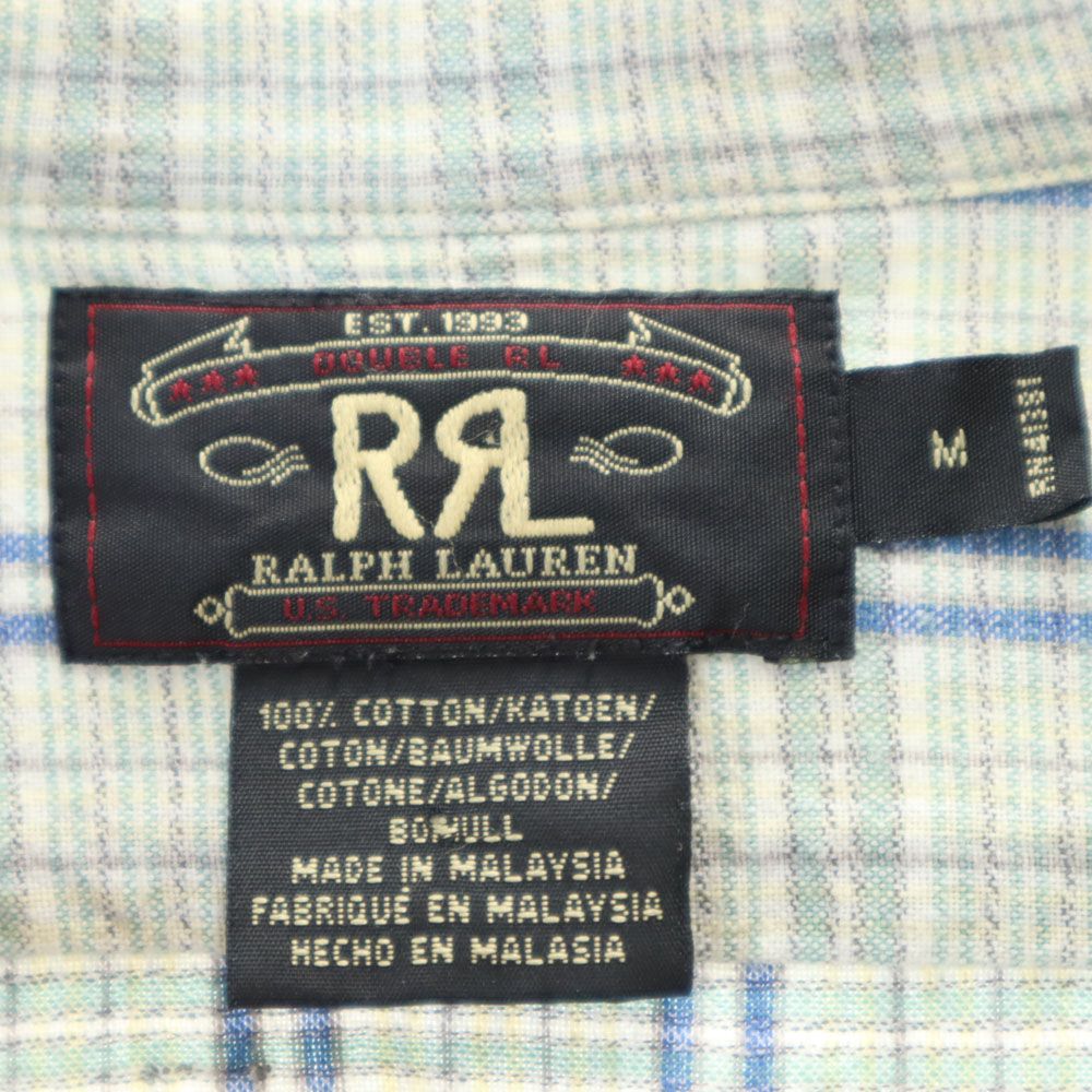 RRL 90s 初期タグ 赤3星 オールド チェック柄 長袖 ハーフボタン