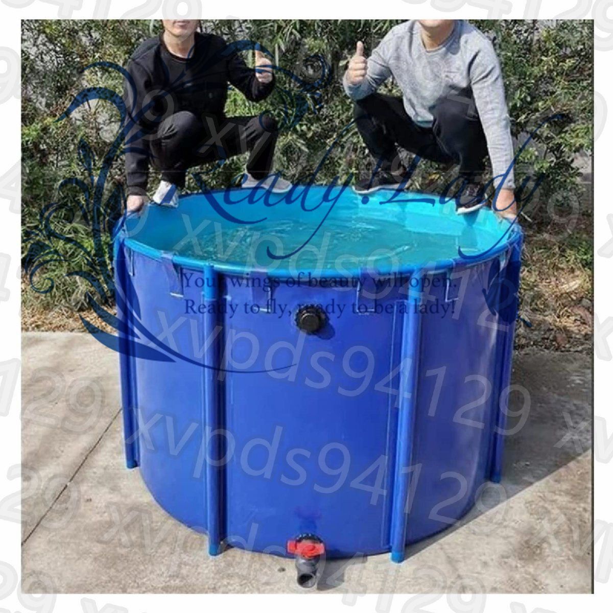 厚みのあるキャンバスの魚のいる池 ポータブル水貯蔵タンク ラウンドスケールの水産養殖プラスチックプール 1.8x1m