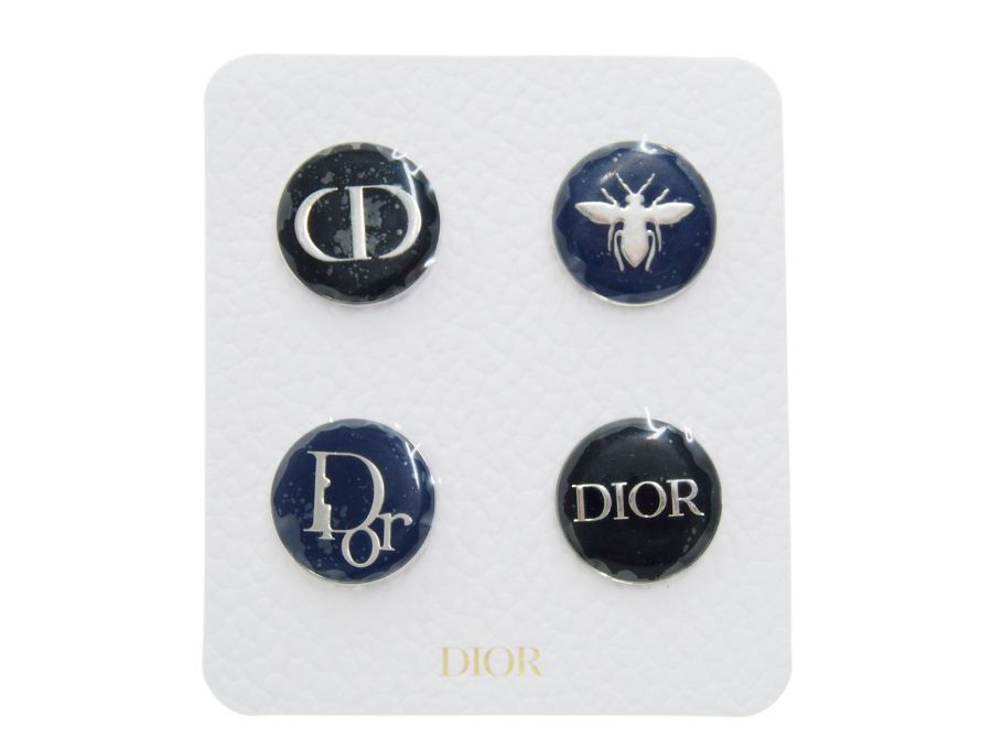 DIOR ピンバッジ DIORロゴ ブラック - ブローチ