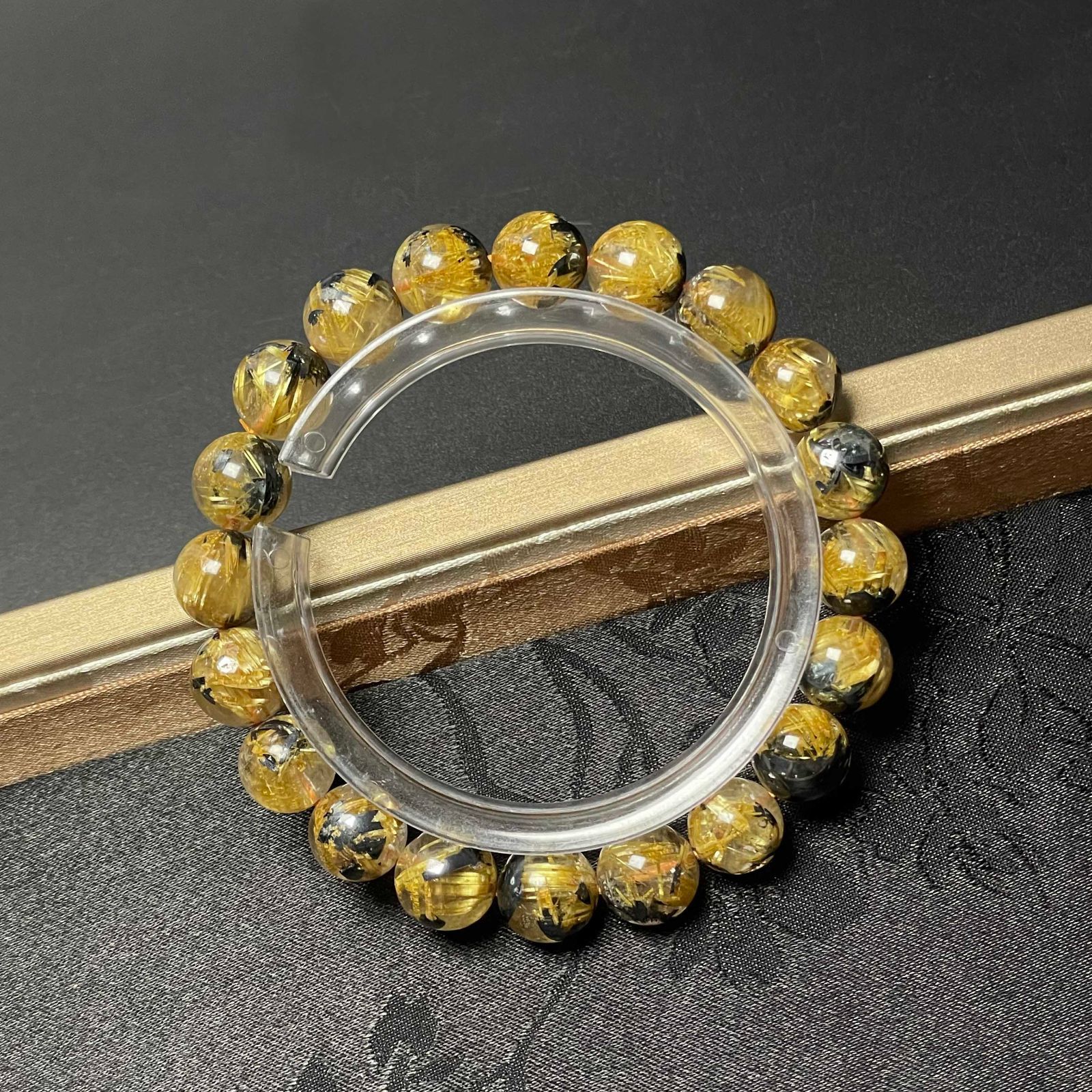 太陽花タイチンルチルブレスレット 上級EU製☆ROBEAN・太陽花タイチンルチルバングル☆黄金針水晶