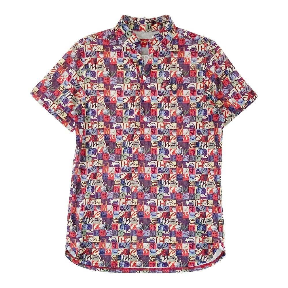 ★美品★Callaway パターン柄ポロシャツ Mサイズ サイズ：M CALLAWAY キャロウェイ レッドレーベル 半袖ポロシャツ 総柄