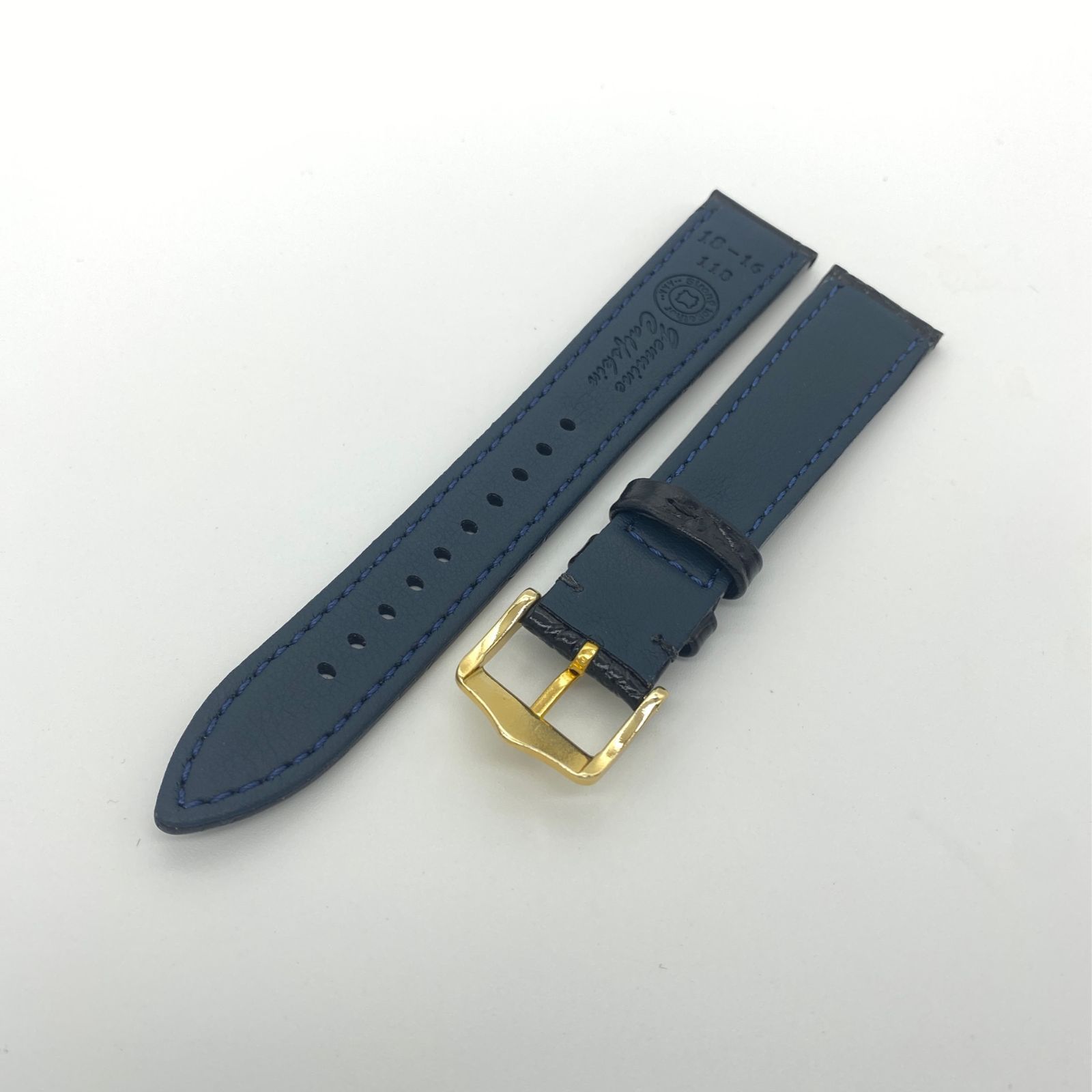 人気定番の スイス製本革時計ベルト クロコ艶なし濃茶19mm tdh