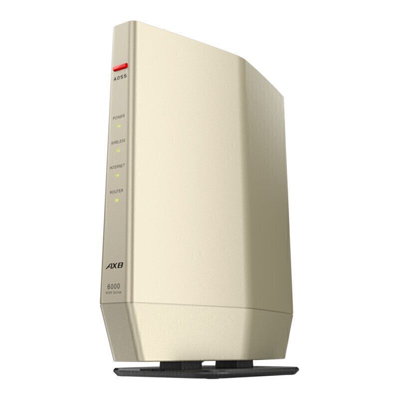 メーカー1年保証 Wi-Fi 6(11ax)対応Wi-Fiルーター 4803+1147Mbps 【在庫有り平日即日出荷】  BUFFALO　バッファロー 無線ルーター Wifiルーター WSR-6000AX8P-cg シャンパンゴールド リテール品(正規製品)