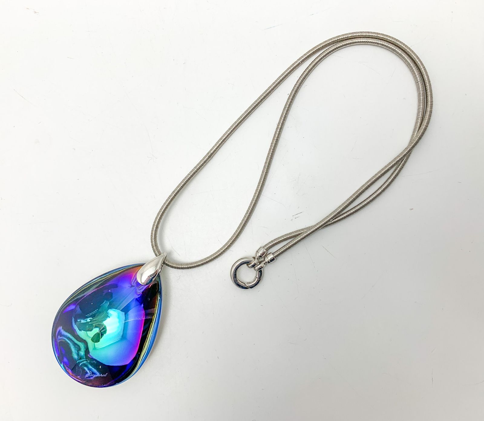Baccarat バカラ 925 シルバー SV ガラス しずく型 プシデリック