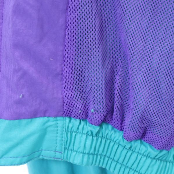 ザノースフェイス 日本製 ロゴ プリント ナイロンジャケット M 青×紫 THE NORTH FACE 裏メッシュ メンズ   【R221103】52cm素材
