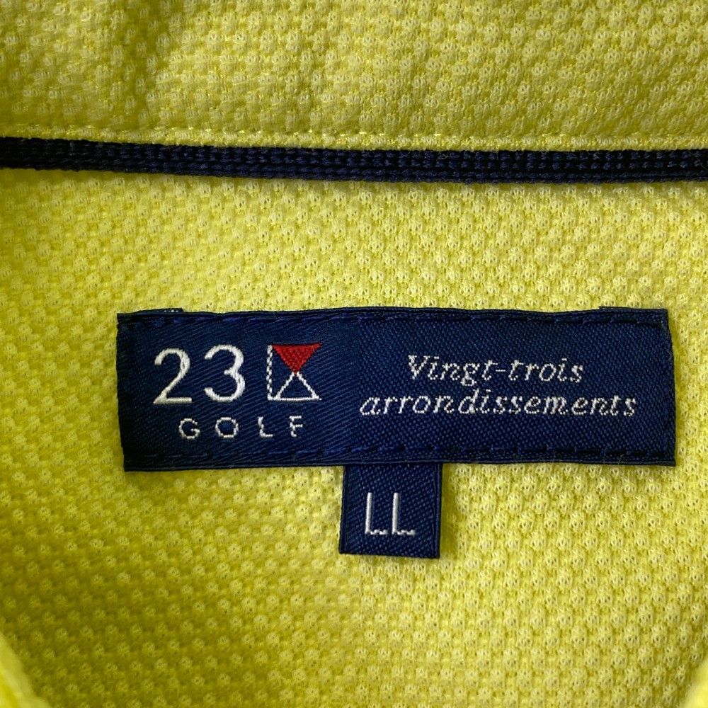 サイズ：LL 23区GOLF ニジュウサンクゴルフ  半袖ポロシャツ  イエロー系 [240101453499] ゴルフウェア メンズ ストスト サイズ：LL 23区GOLF ニジュウサンクゴルフ 半袖ポロシャツ