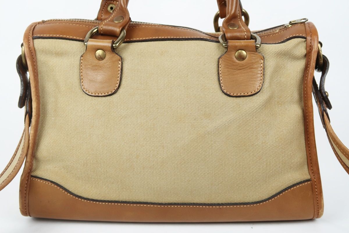 美品】GHURKA グルカ NO16 ショルダー ハンドバッグ キャンバス×レザー