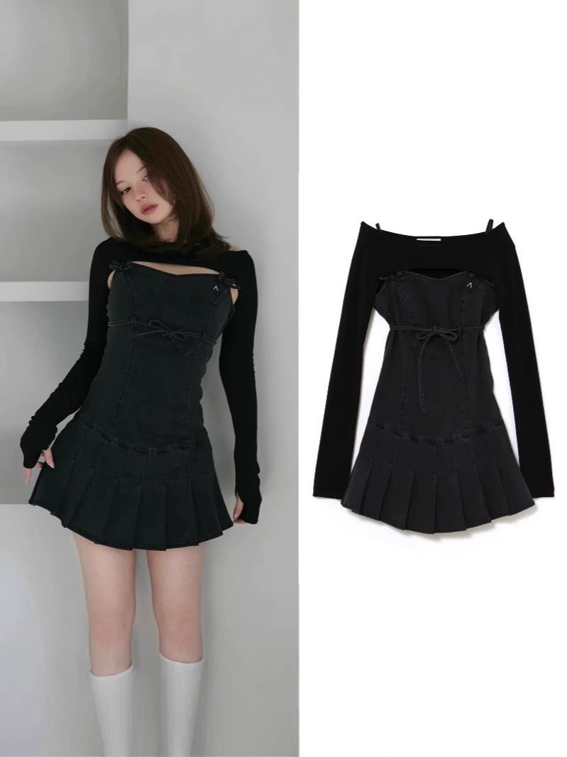 andmary アンドマリー Bonnie denim mini dress