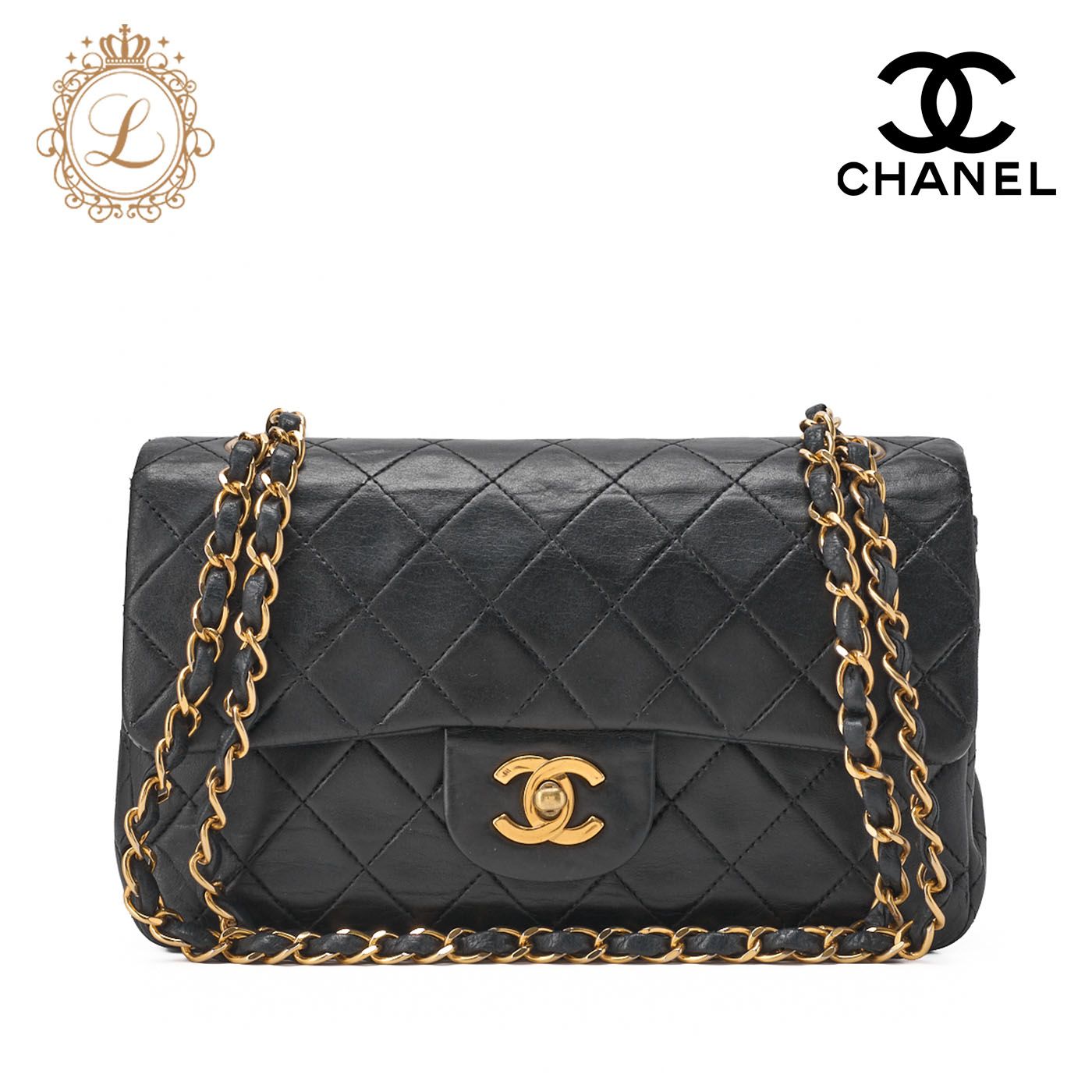 CHANEL シャネル ショルダーバッグ マトラッセ23 ダブルフラップ チェーン ラムスキン 黒 ゴールド金具 レディースバッグ ブランド