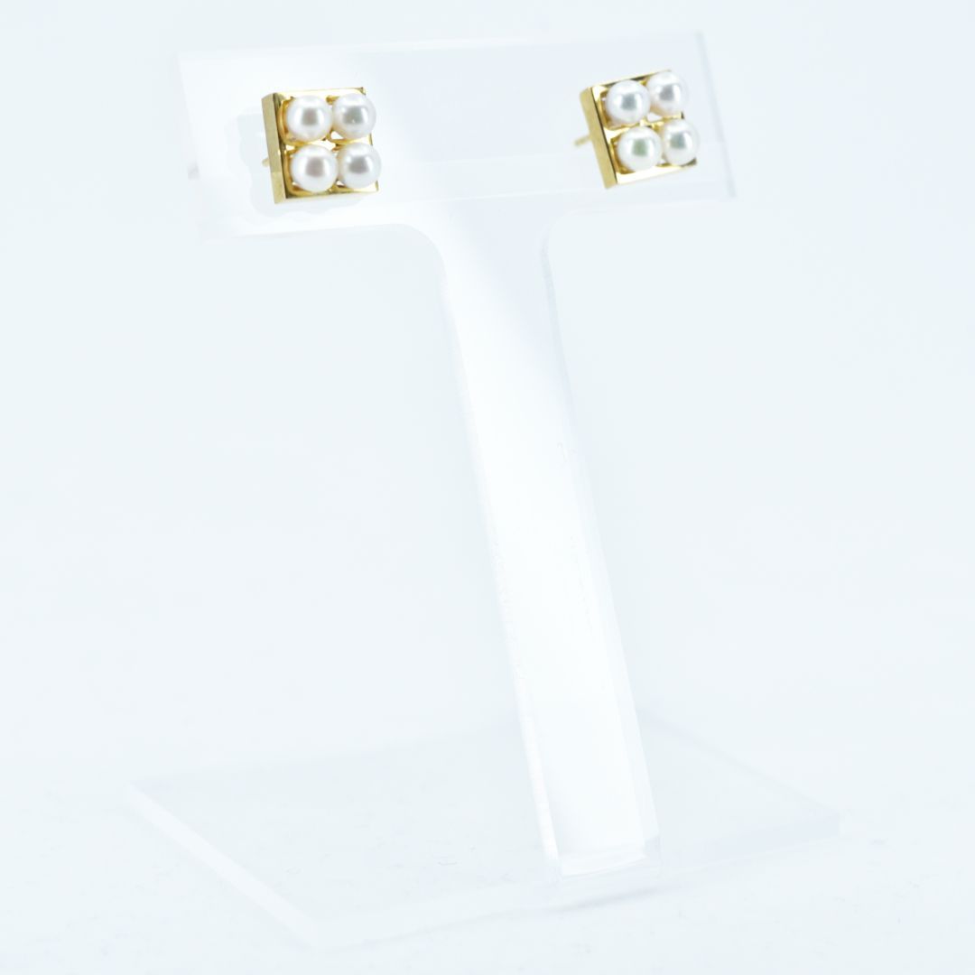 ジュエリーマキ JEWELRY MAKI K18 4粒パール付きピアス