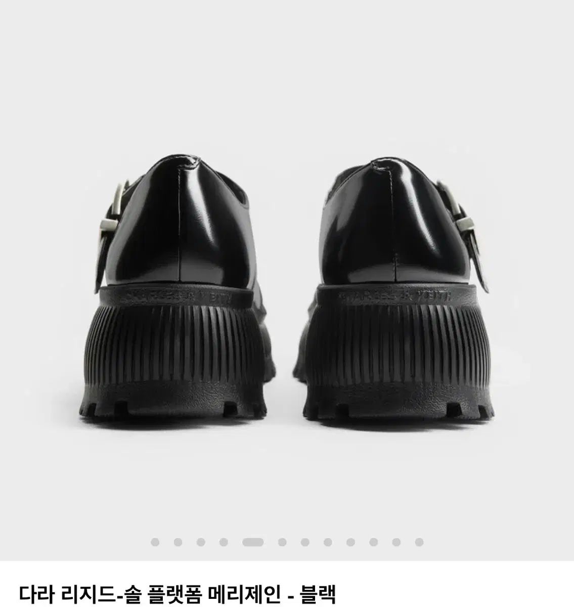 チャールズアンドキース ダラ リッジド ソール プラットフォーム メリージェーン ブラック 250