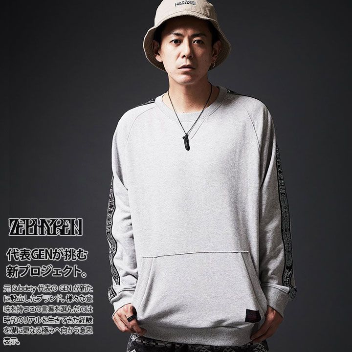 Zephyren ストリート系 トレーナー 長袖 メンズ レディース 春秋冬用 ブラック 黒/グレー 大きいサイズ ビッグシルエット ゼファレン スウェット おしゃれ かっこいい 裏パイル 袖ロゴ ライン ポケット付き ロック バンド系 b系 ヒップホップ Z18PI01 ストリート系 トレーナー 長袖 メンズ レディース 春秋冬用 ブラック