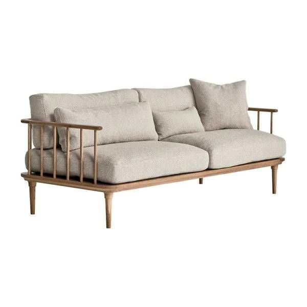 ソファ 3P ローソファ オーク材 ナチュラル 北欧 格子 木製フレーム ウッドフレーム おしゃれ かっこいい ソファー 3人掛け クッション付 おしゃれ モダン 棚付き 幅189.5 両肘 木脚 NEXPOTALLINN_EU