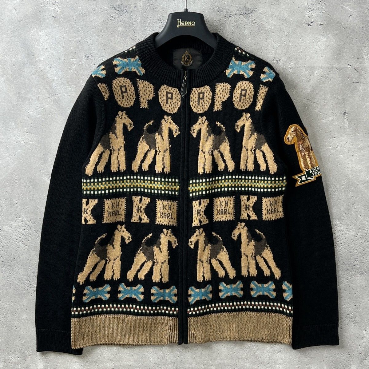 日本極東貿易 / Karl Helmut カールヘルム ジャガードニット袖 コート