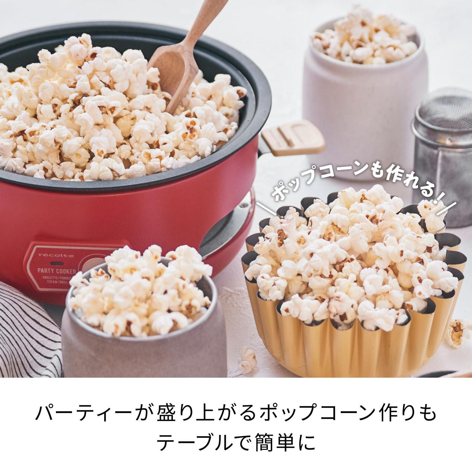 recolte レコルト パーティークッカー 卓上調理器 ホットプレート 丸型