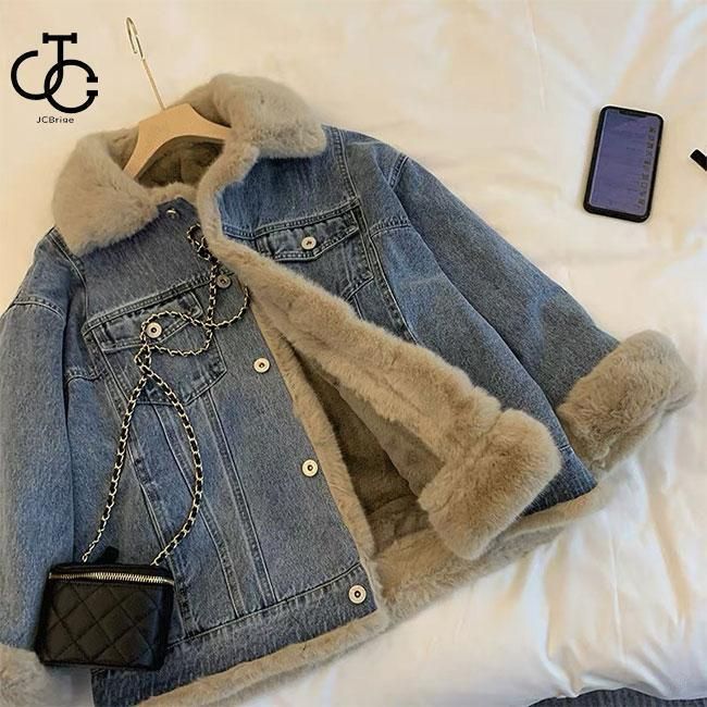 デニムジャケット 裏ボア レディース ムートンジャケット 冬