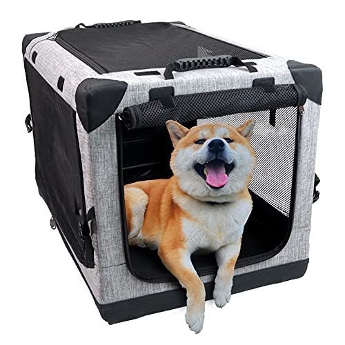 数量 Totoro ball 折りたたみペットケージ 犬ケージ 犬用クレート 猫用キャリー カート 持ち手付き 犬猫兼用 折りたたみ簡単 室内休憩 急な来客時 アウトドア 病院 キャンプに大活躍 L グレー