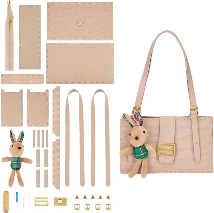 WADORN DIY 手作り バッグキット 手作り縫製ハンドバッグ作成キット 材料手芸( カーキ)