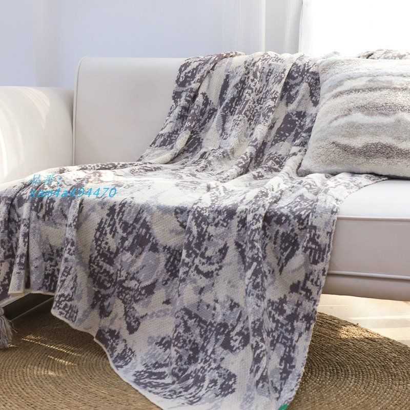 アート染めブランケットニットカジュアルブランケットオリジナルデザインリビングソファブランケット昼休みブランケットベッドルームベッド尾ブランケット