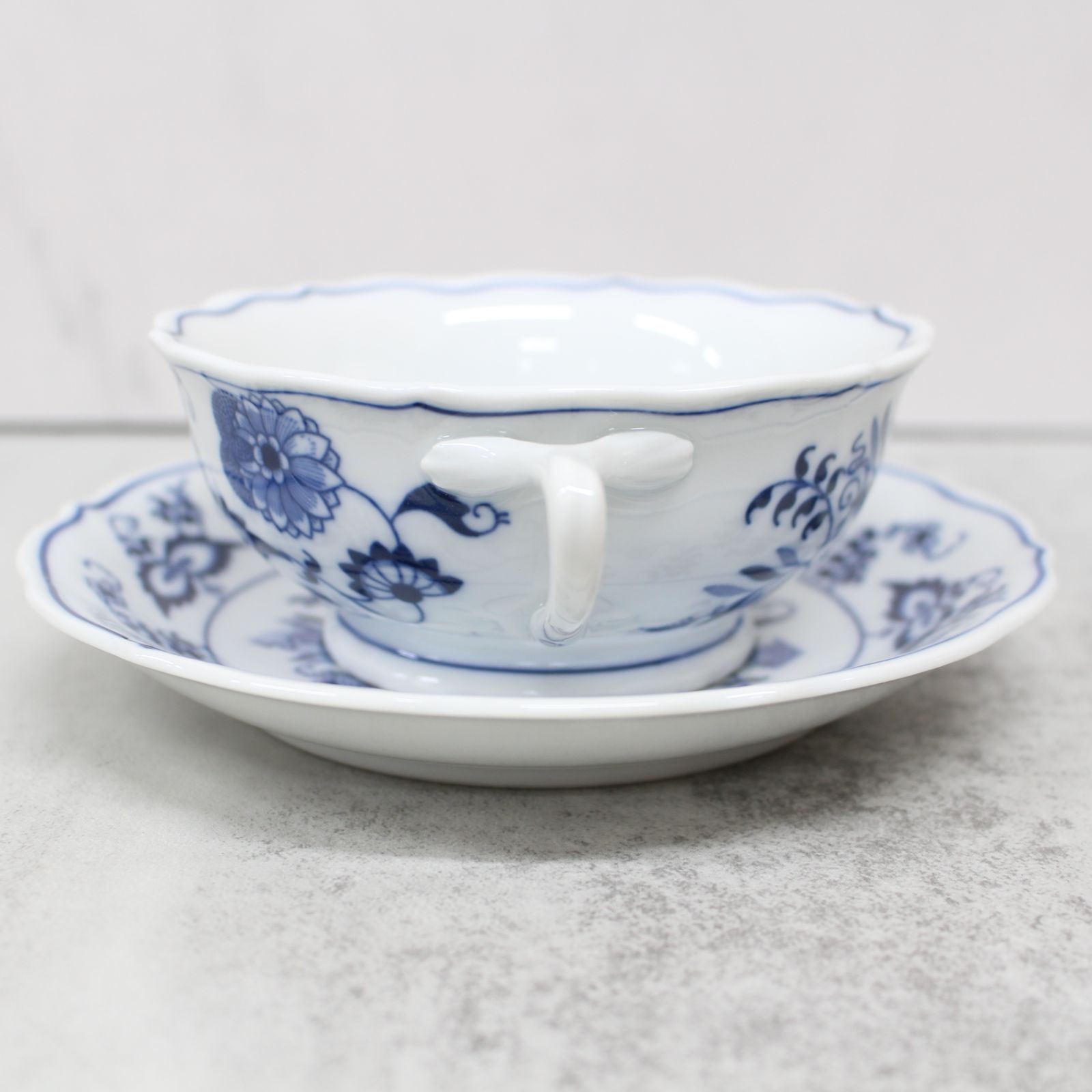 S105)Blue Danube スープカップ&ソーサー ブルーダニューブ ペア