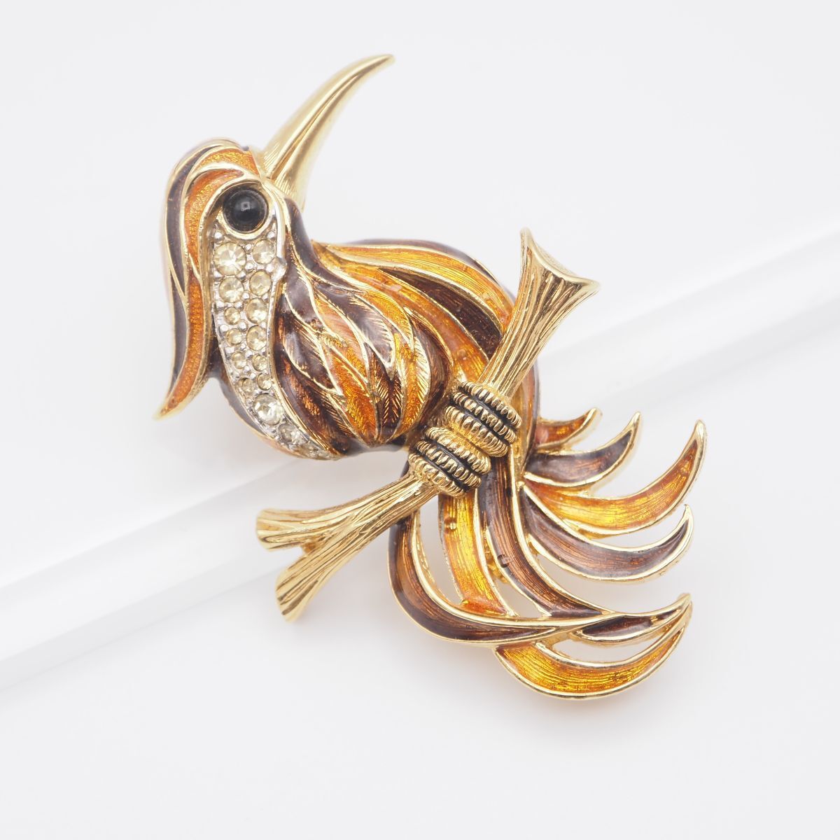 D'ORLAN ドーラン ブローチ 小鳥 ヴィンテージ エナメル ライン