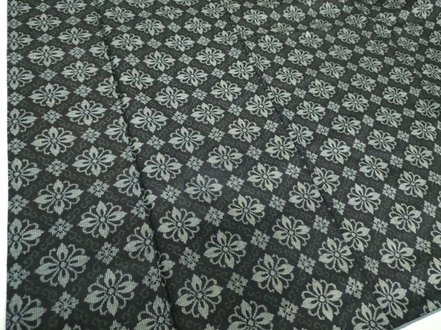 平和屋着物○本場大島紬 割込み絣 花菱文 正絹 逸品 AAAU8350zg