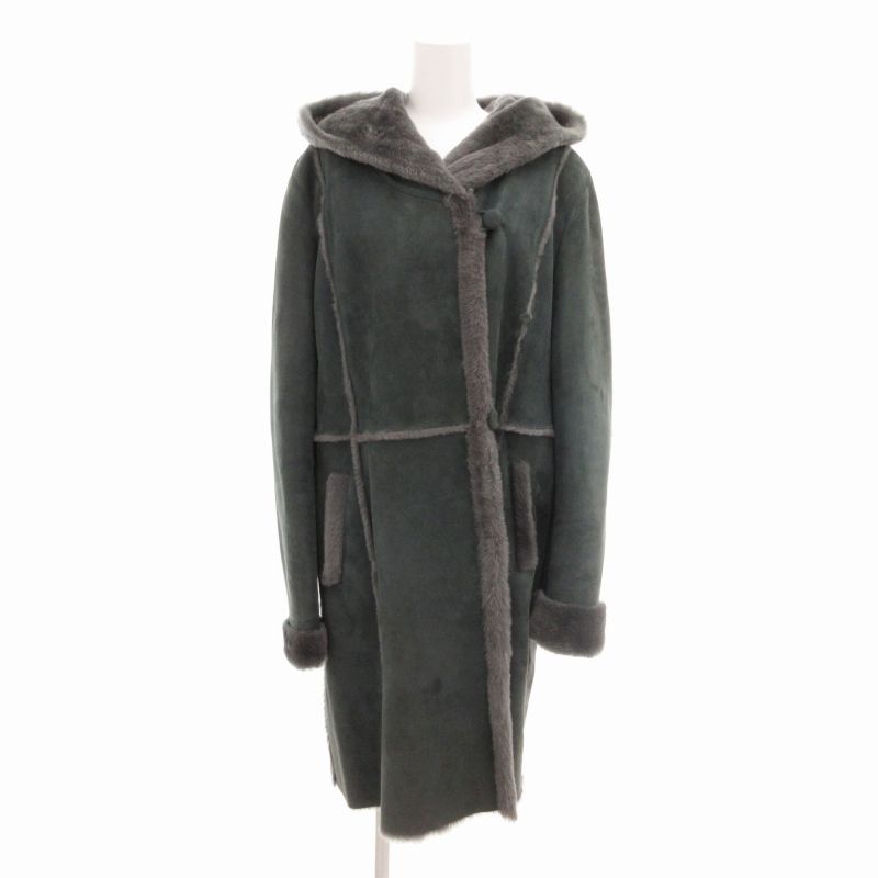 BALMAIN ラムレザー ムートンコート バルマン BALMAIN ムートンコート 羊革 ラムレザー フード 裏地ファー