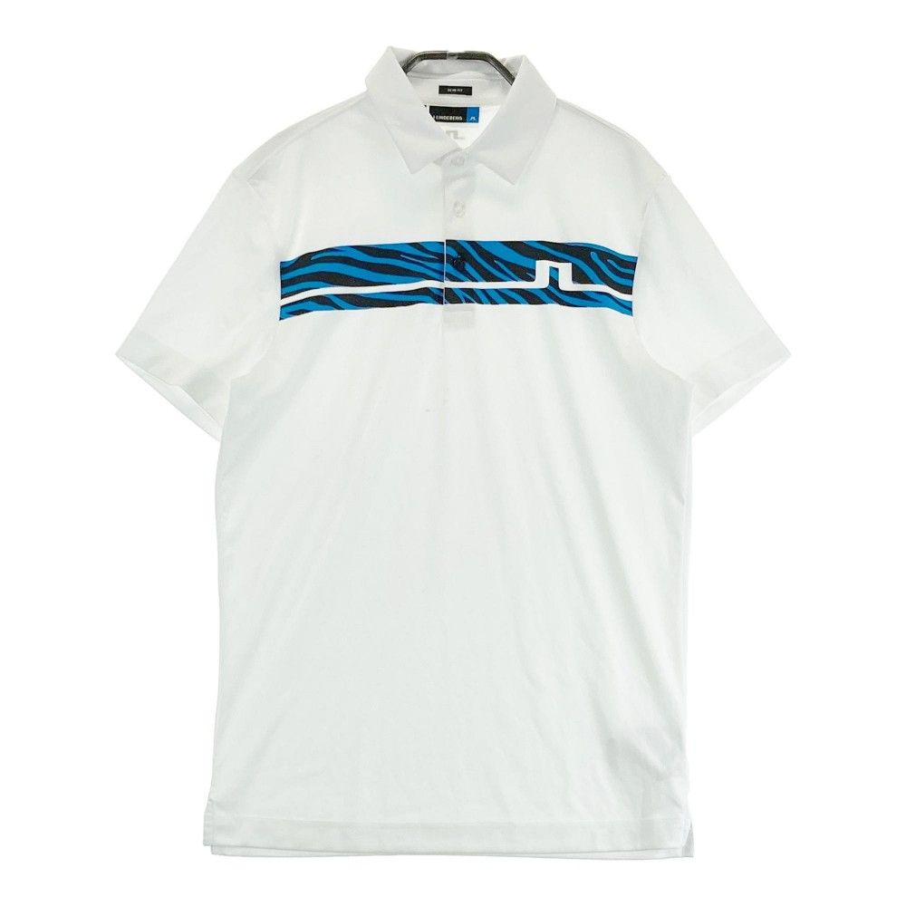 サイズ：S J.LINDEBERG ジェイリンドバーグ 半袖ポロシャツ ホワイト系