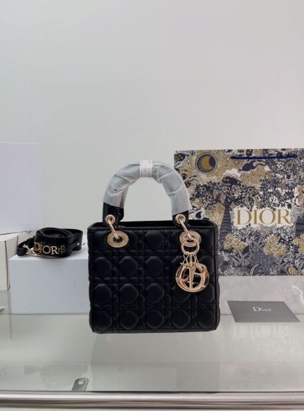 超美品♡LADY DIOR ☆レディーディオール☆ハンドバッグ☆ ショルダーバッグ可愛い My ABCDior スモールバッグ ブラック A021