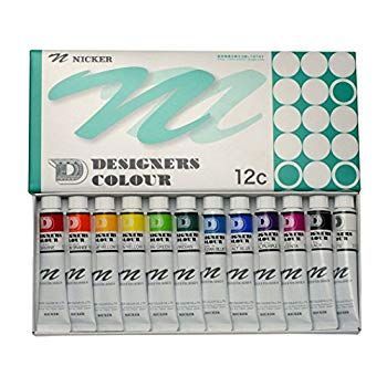 ニッカー 水彩絵具 デザイナースカラー 12色セット 20ml(6号) 2mvetro